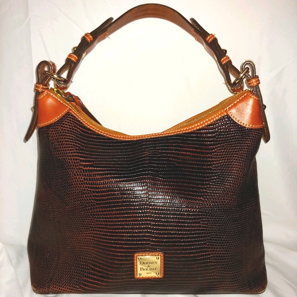 💜 Dooney & Bourke Lizard Embossed Hobo - Picture 2 of 16